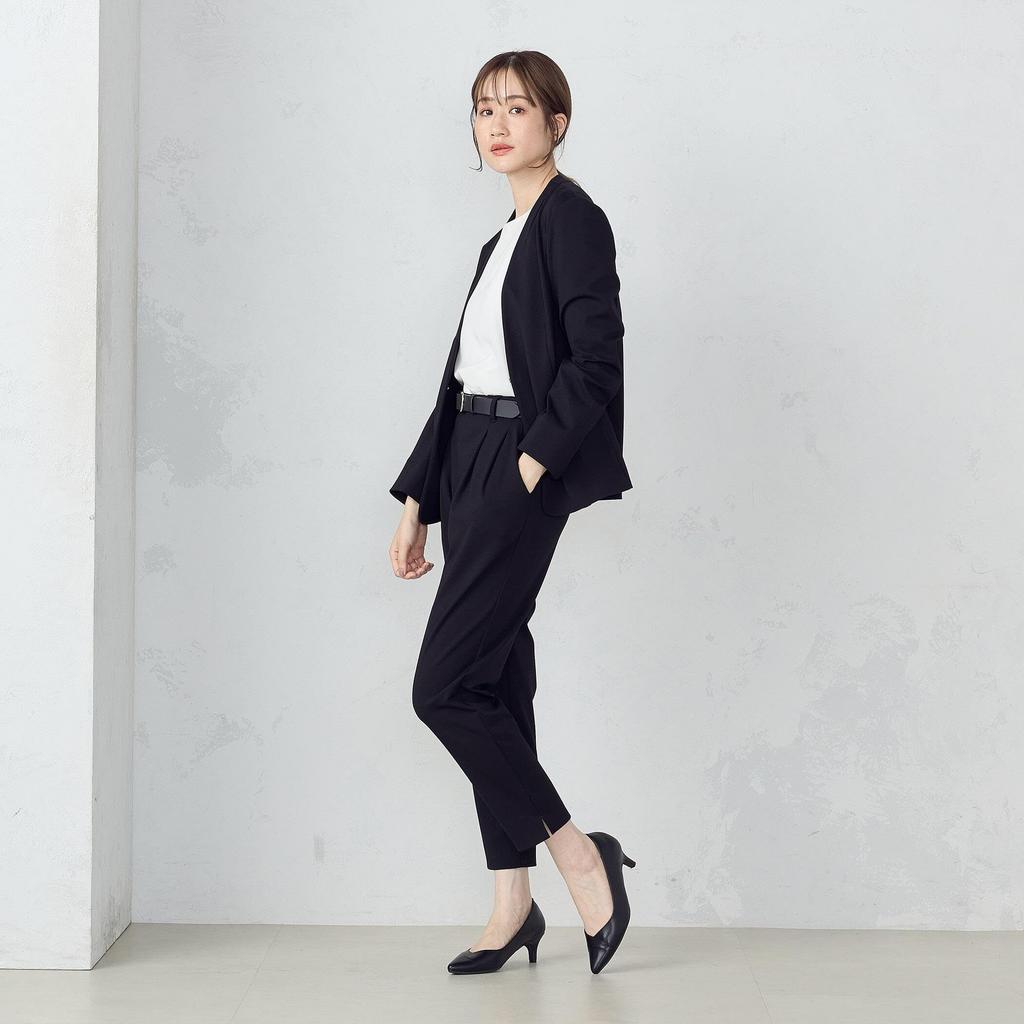 Jersey Collarless Jacket L Black [Comciseism] Set-up Compatible/washable 12-10GG10-204