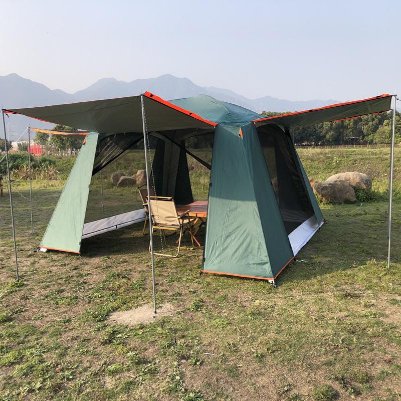 

Товары для кемпинга на открытом воздухе, палатка с навесом, многоместный походный костюм, утолщенный солнцезащитный крем и водонепроницаемый Tent