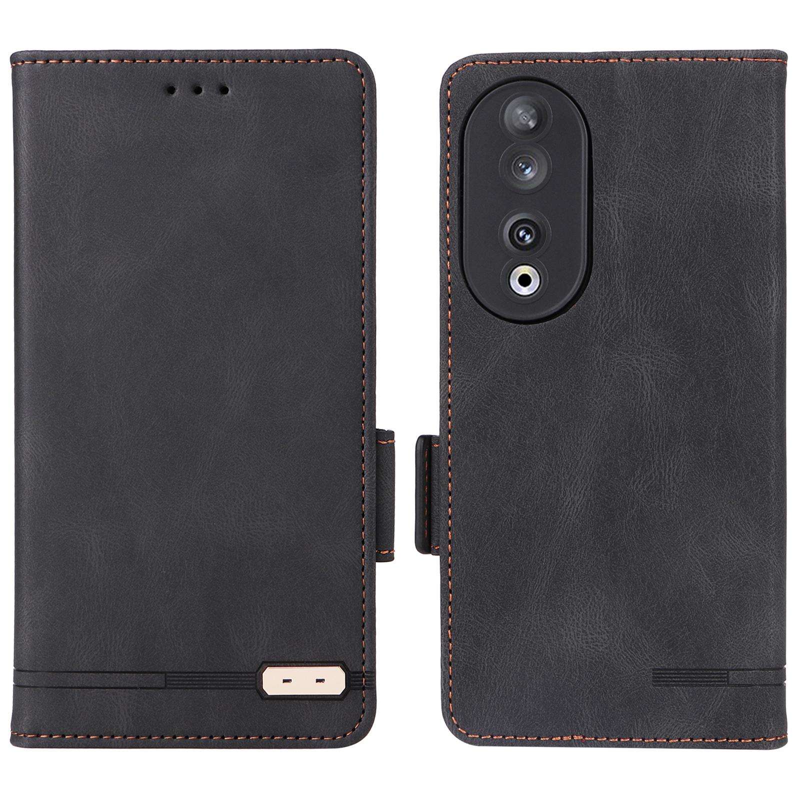 

For Honor 90 Case Magnetic Hardware Decor Phone Stand Cover Black