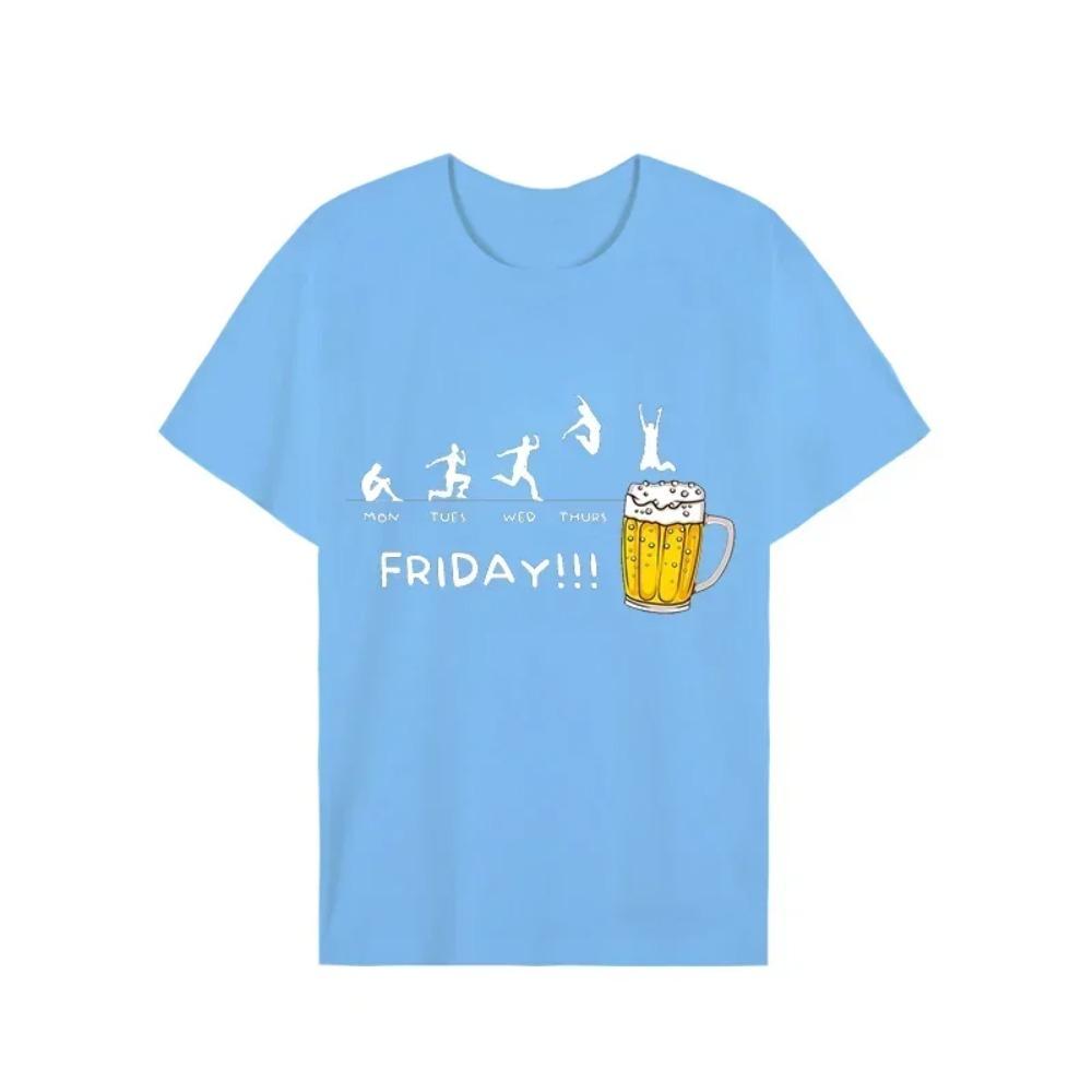 T Shirts for Men Beer Week Monday To Friday Weekend Funny Tshirt Women Men Shirt Short Sleeve Shirt Tshirt New Brand Men T-shirt