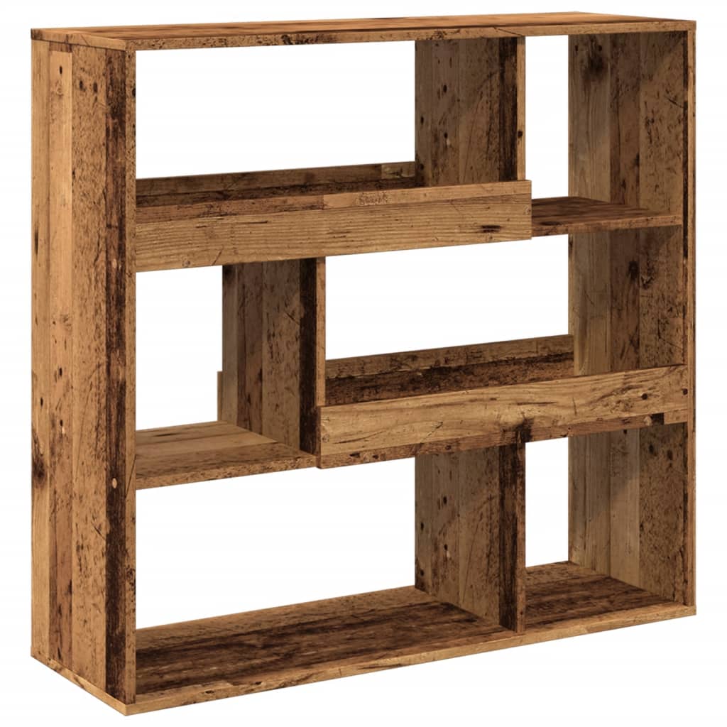 Bookshelf Room Divider Vintage Wood Look 100 x 33 x 94.5 cm