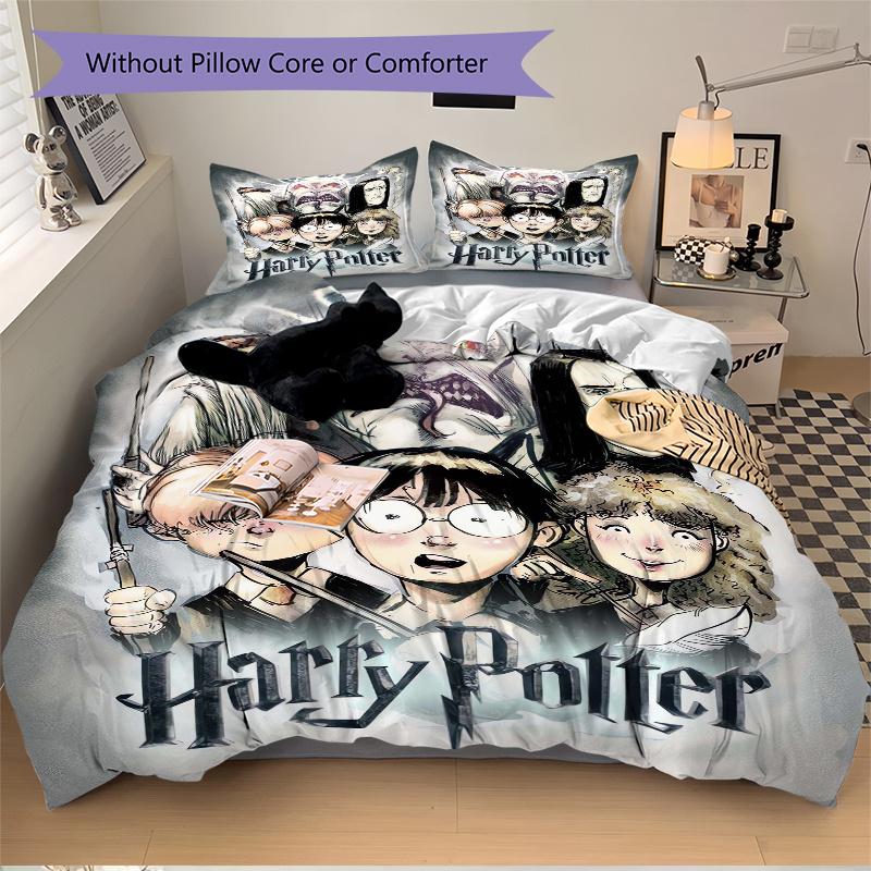 3pcs Harry Potter Bedding Set Includes Quilt Cover and Pillowcases, Suitable for All Seasons H050
