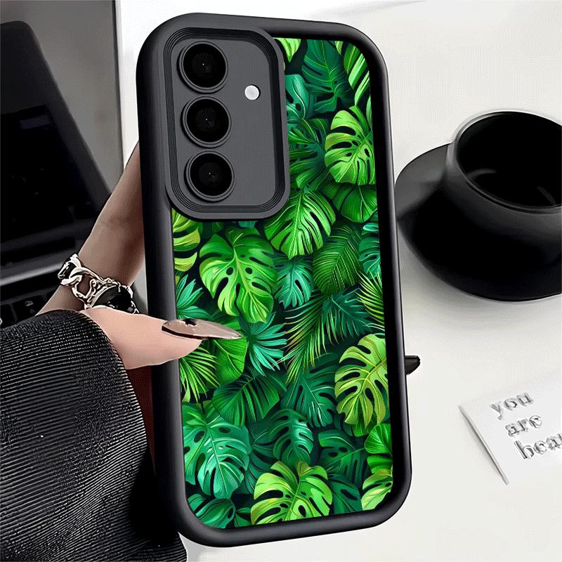 Phone Case for Samsung Galaxy A17 A16 A15 A14 A13 Summer Plants Green Leaf A56 A36 A26 A55 A35 A25 A54 A34 A24 A53 A33 A23 A07 A
