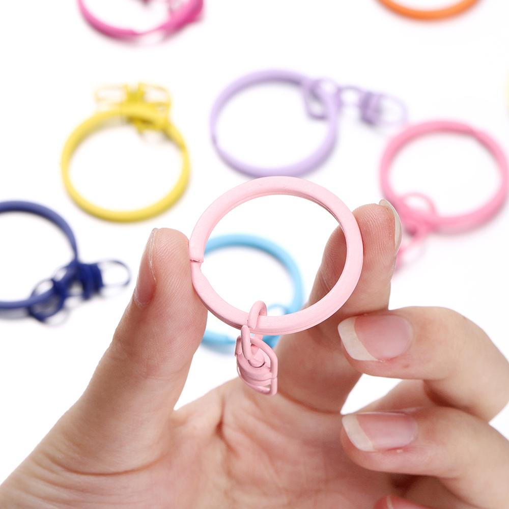4 Stück/Los 30mm Bunte Schlüsselanhänger Schlüsselketten Ringe Runder Haken mit 8-Form Verschluss für Schlüsselanhänger Anhänger Schmuckherstellung Zubehör
