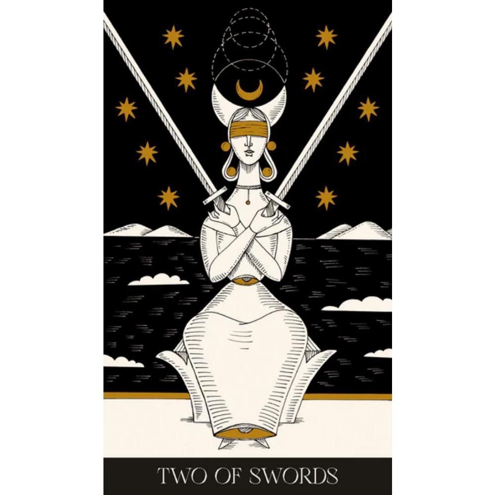 10.3*6cm Symbolic Soul Tarot with Guidebook for Beginners Black Gilded Edges 78 Pcs Cards