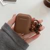 Fashion Chocolate Khaki Case For Apple Airpods Pro Case Soft Silicone Earphone Cover For Airpods 4 3 2 1 Case With Bear Keychain