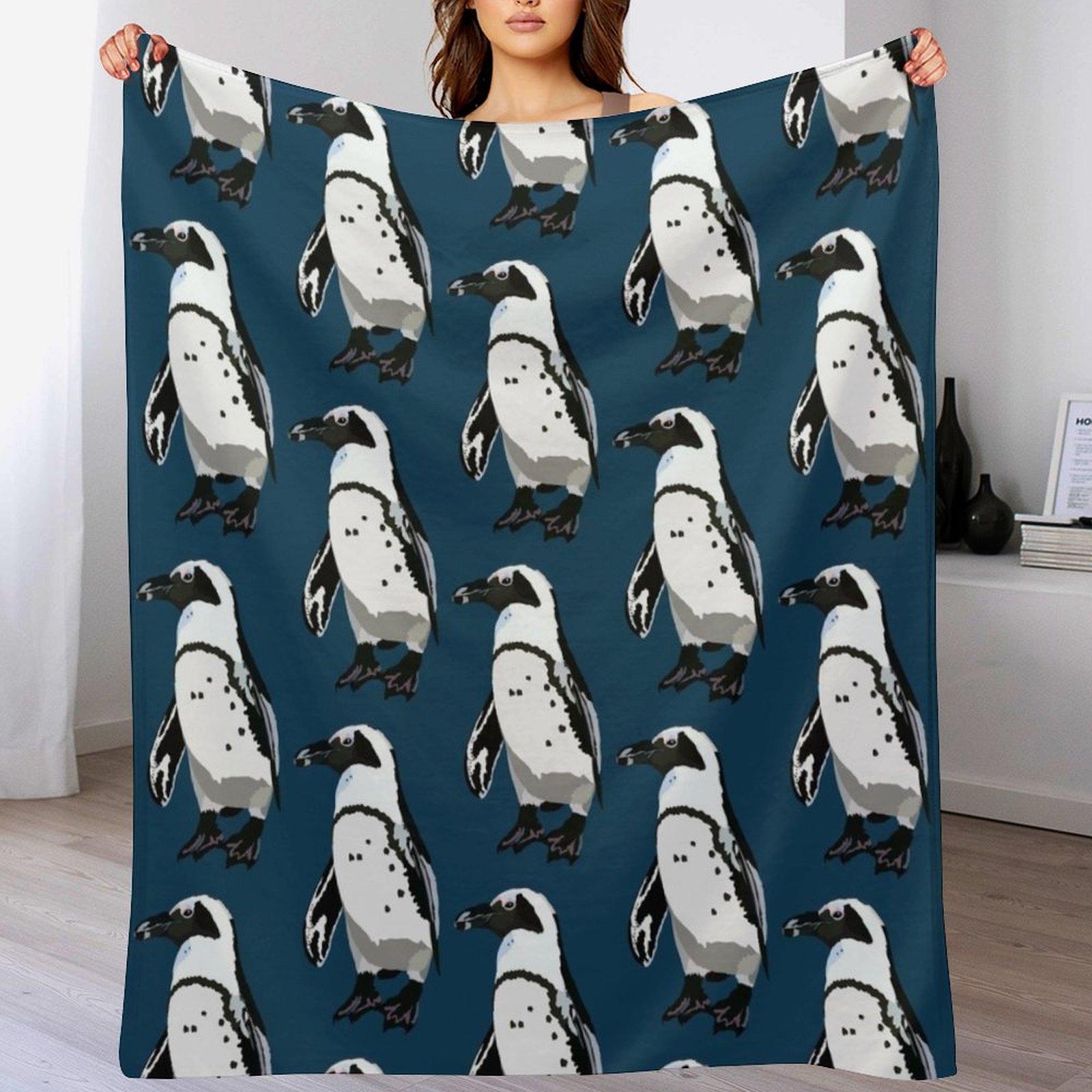 A is for African Penguin Throw Blanket Stylish Couch Blanket for Home Living Room 102x76cm(40x30in)