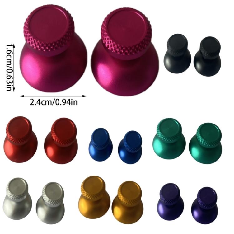 Aluminum Metal Analog Grips Stick Cover Mushroom Gamepad Rocker Caps Suitable For Controller Thumbstick Accessory 1 Pair