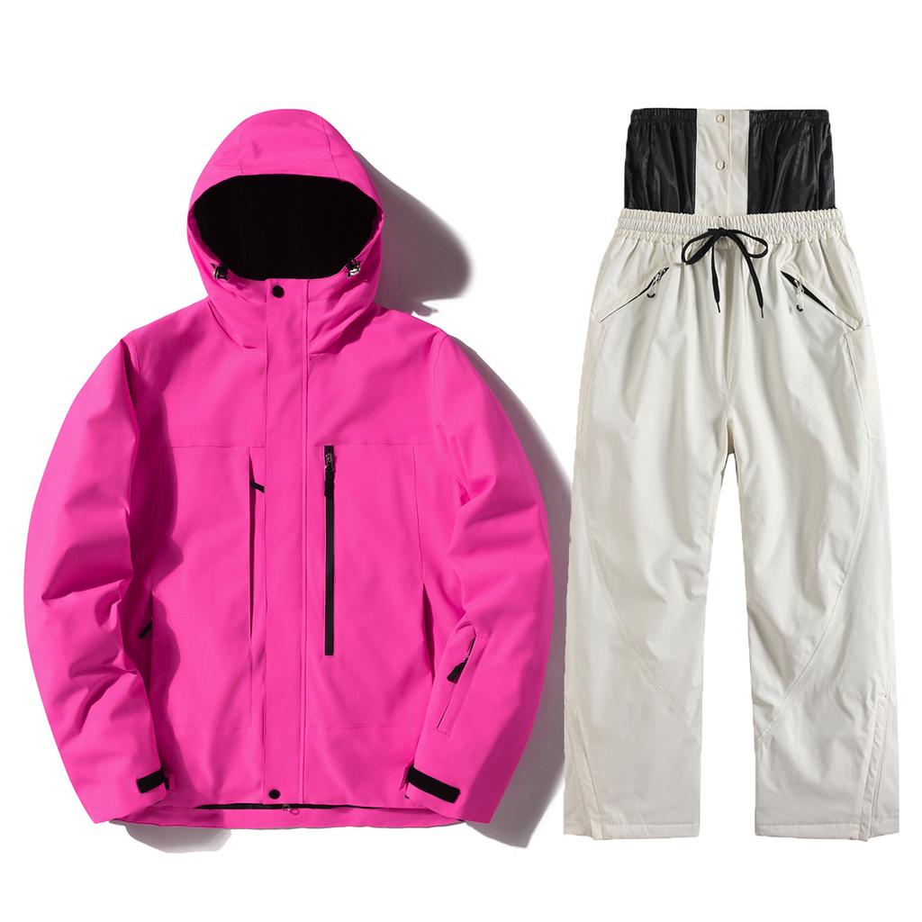 Men's and Women's Ski Suit Outdoor Winter Warm Snowboard Suit Waterproof Windproof Skiing Jacket and Pants Set Oversize Breathable Insulated Snow Suit