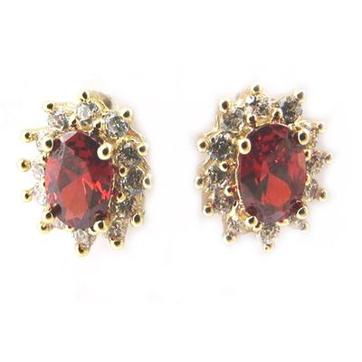 [M6735] - Red White 'Victorina' Earrings