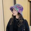 Dye Leopard Tie Print Plush Retro Fisherman Hat Thickened Warm Accessories Girl
