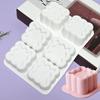 New Handmade Groove Flower Love Star Mousse Mold Round Square Cake Baking Silicone Mold Jelly Pudding Candle Molds