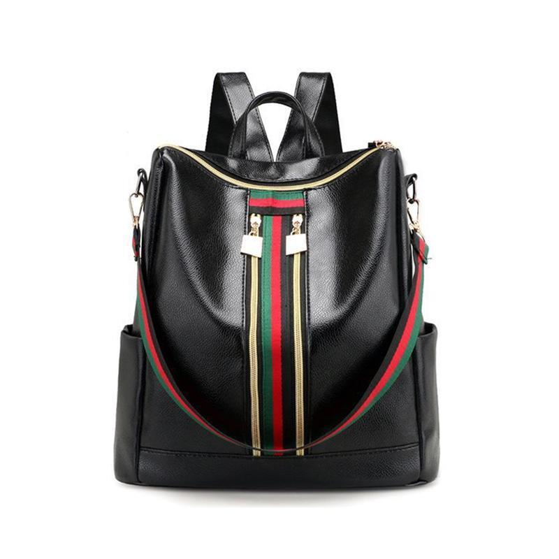 

Новая модная женская многофункциональная сумка через плечо из искусственной кожи с большой вместимостью, рюкзак чёрный