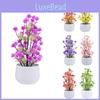Multicolor Simulation Camellia Japomica Artificial Flower Green Plant Bonsai