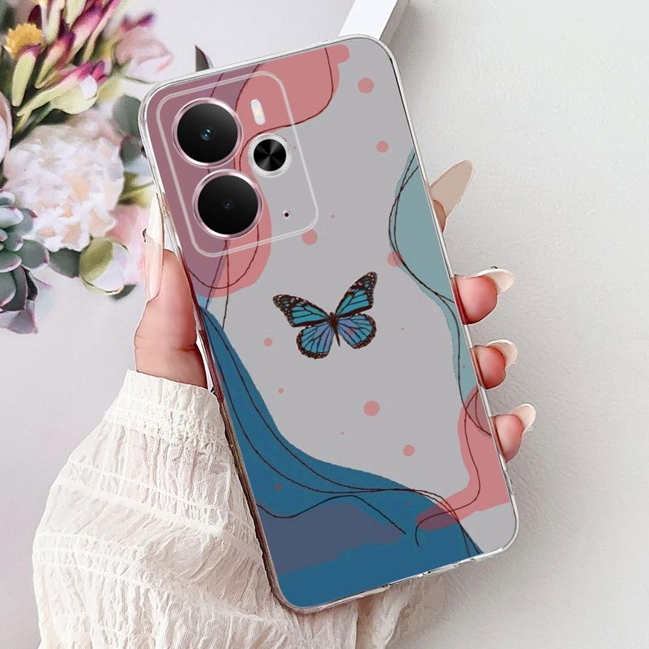 For Realme 14 5G Case Realme 14T Cover RMX5078 RMX5075 Shockproof Silicone Soft TPU Flower Bumper For Realme14 14 T Phone Shells