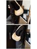 Korean Style Women's Versatile Half-Moon Crossbody Saddle Bag - 2025 Casual Fashion Crescent