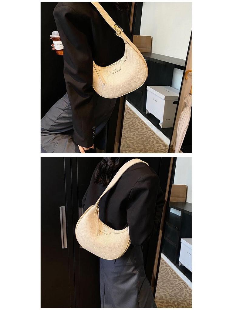 Korean Style Women's Versatile Half-Moon Crossbody Saddle Bag - 2025 Casual Fashion Crescent