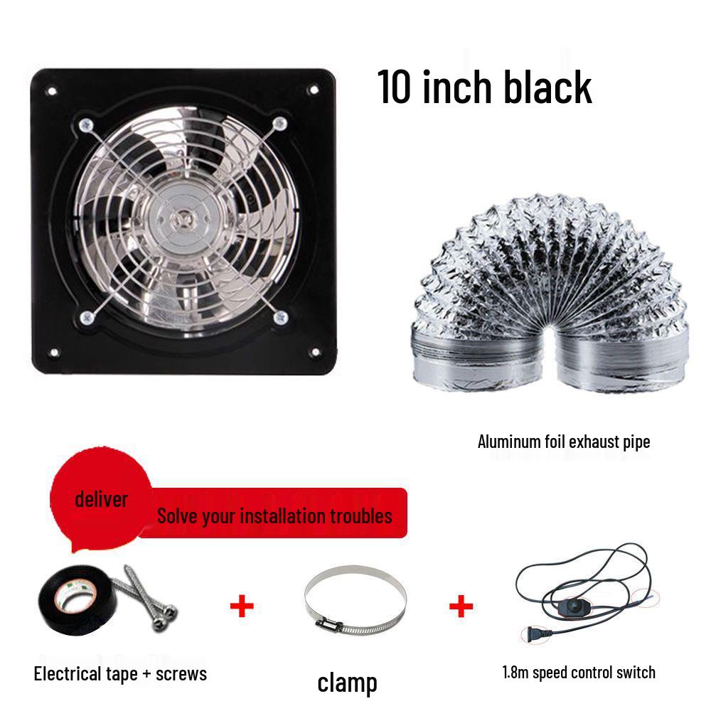 Powerful Silent Kitchen Window Exhaust Fan – Metal Square Oil & Smoke Extractor