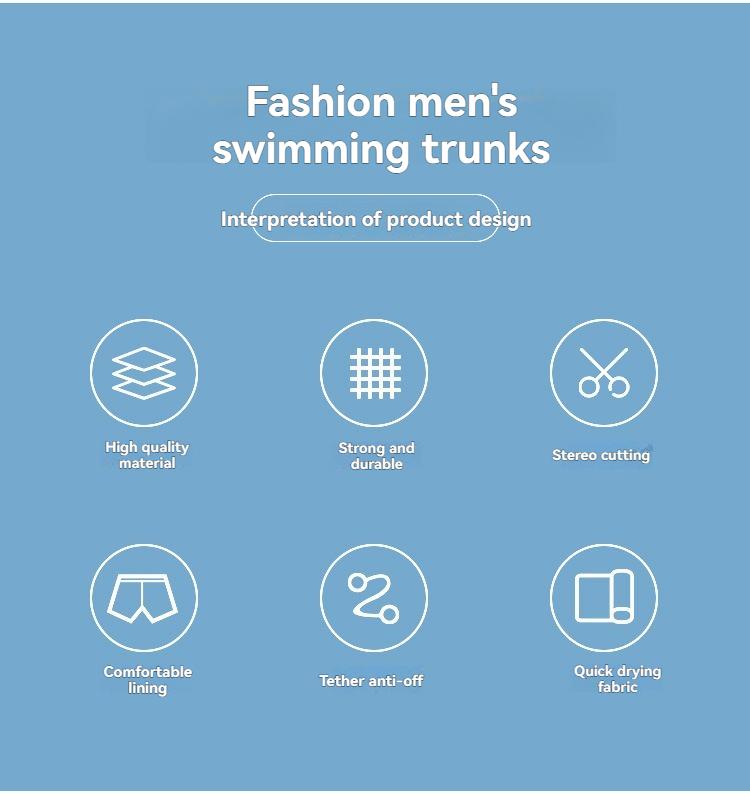 Adult Men, Summer Pure Black Plus Size, Professional Waterproof Quick-drying Bionic Fabric, Shark Skin Swimming Trunks
