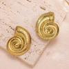 Retro Geometric 304 Stainless Steel Ear Studs with Concave-Convex Design