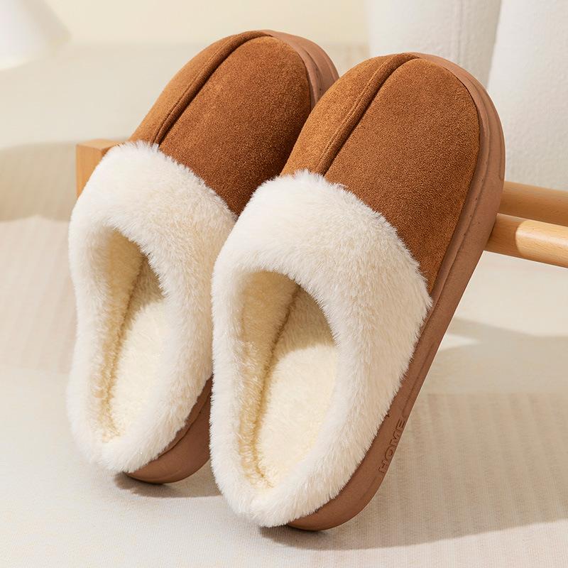 Fashion Fluffy Winter Slippers For Women Comfortable Warm Furry Fuzzy Home Shoes Woman Indoor Thick Sole Plush Slides Female