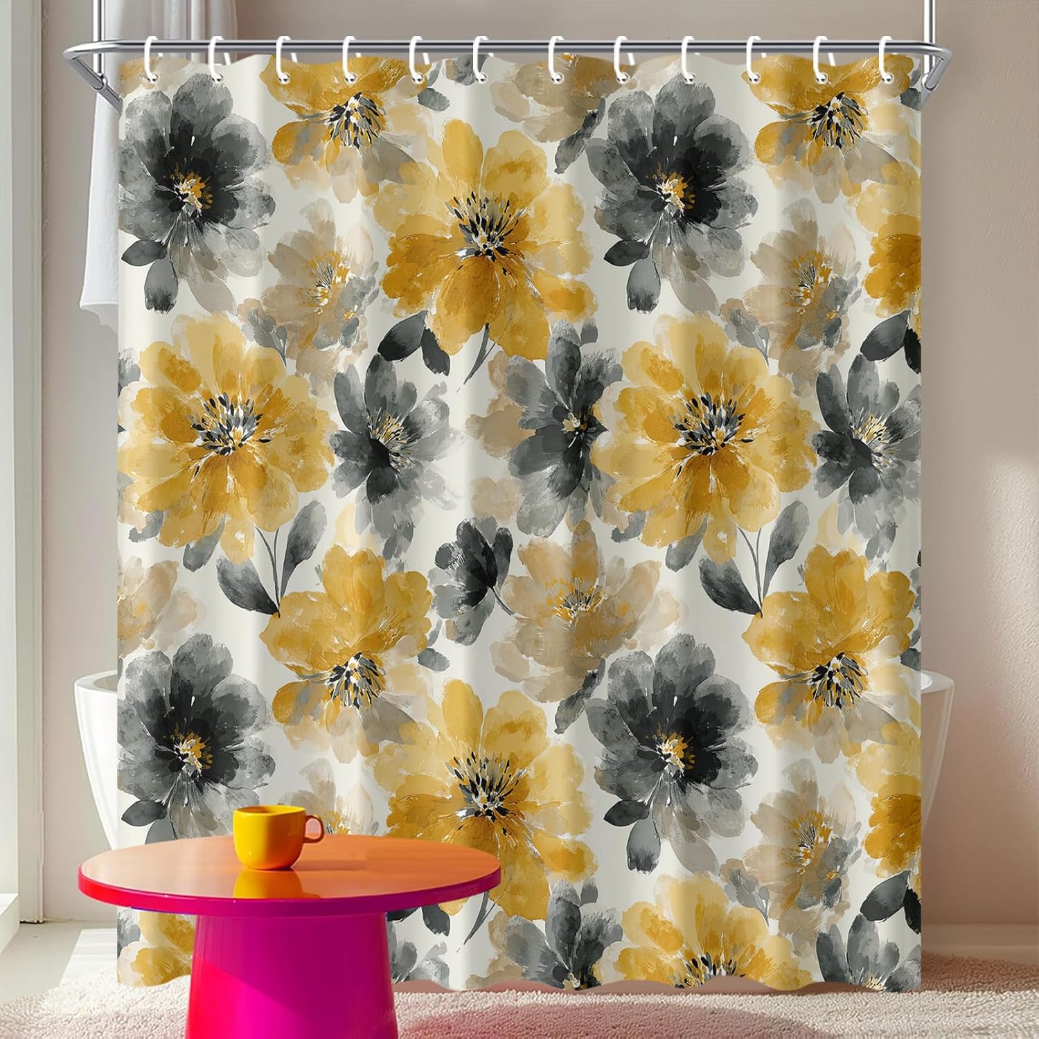 Mandala Shower Curtain Purple Blue Boho Bathroom Curtain with Psychedelic Meditation Design Spiritual Hippie Bathroom Decor 90x180CM