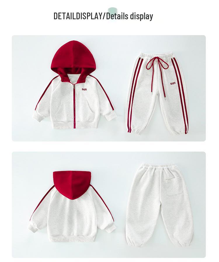 2025 Trendy Girls' Autumn & Spring Outfit: Korean Style Coat & Sweatpants Set