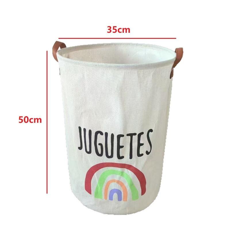 Große Kapazität Babyartikelkorb Windel-Caddy-Organizer Faltbar Cartoon-bedruckter Schmutzwäscheeimer Spielzeug-Aufbewahrungskorb