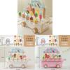 Wooden Ice Cream Cart Playset For Kids Educational Toy Pretend Role Play