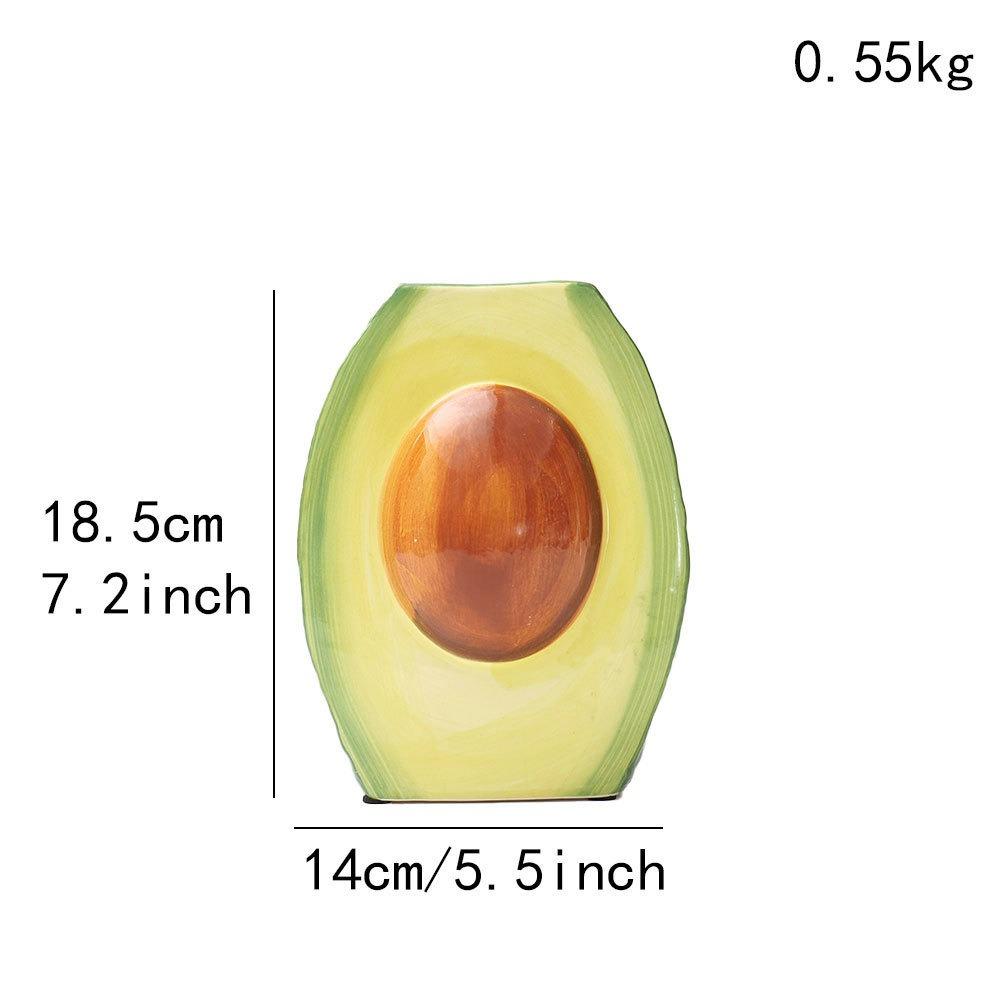 European Avocado Vase Ceramic Fruit Modeling Vase Dried Flowers Flower Arrangement Decorative Bottle Home Decoration Modern