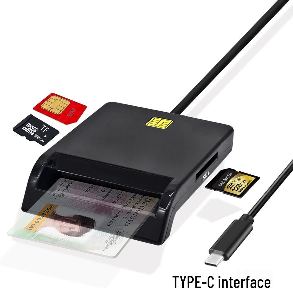 USB 2.0 Tip-C Akıllı Kart Okuyucu: IC, Banka, SIM, Kimlik ve CAC Kartları için Hepsi Bir Arada