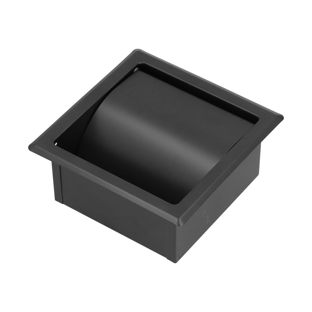Embedded Toilet Paper Holder 304 Stainless Steel Roll Paper Rack for Home Bathroom Hotels Black