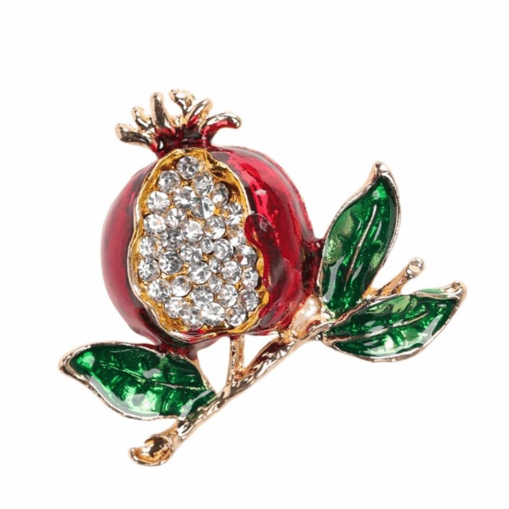 Pomegranate Enamel Fruit Brooch Elegant Fruit Lapel Pin Brooches Jewelry  Dresses Decoration