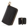 HANATORA Genuine Leather Zippered Smart Key Case with Key Ring and Coin Purse, Car Keys, Cards, and Mini Wallet Storage Pockets for Coins, Bills,