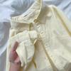 Fashion Loose Long Sleeved Cotton Shirt Jacket Women's Spring and Autumn New Thin Casual Simple Office Back Buttons Blouse Solid Color Sweet Clothing