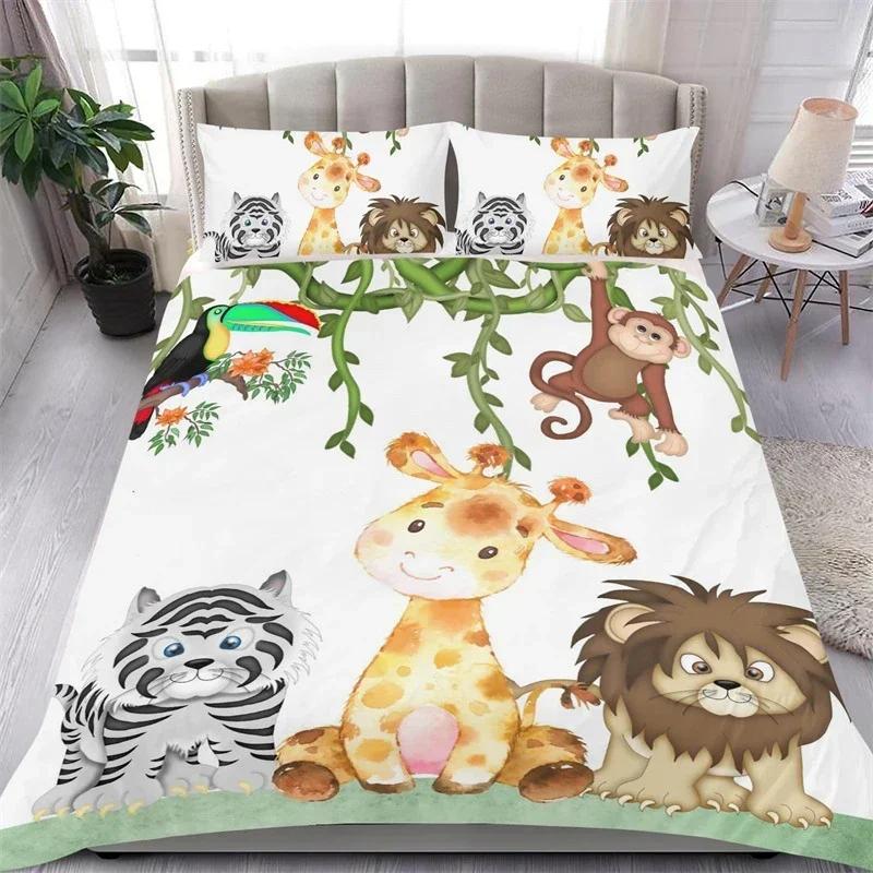 Lovely Baby Elephant Flowers Bedding Set Single Twin Double Queen King Cal King Size Bed Linen Set