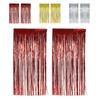 2 stücke Folie Fransen Vorhang Fransen Hintergrund für Hochzeit Verlobung Braut Dusche Geburtstag Party Bühne D