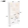 80x30x173cm Bookshelf, Solid Wood Legs, Multiple Storage Compartments, Double Doors, LED Color-Changing Ambient Light, App Control, White