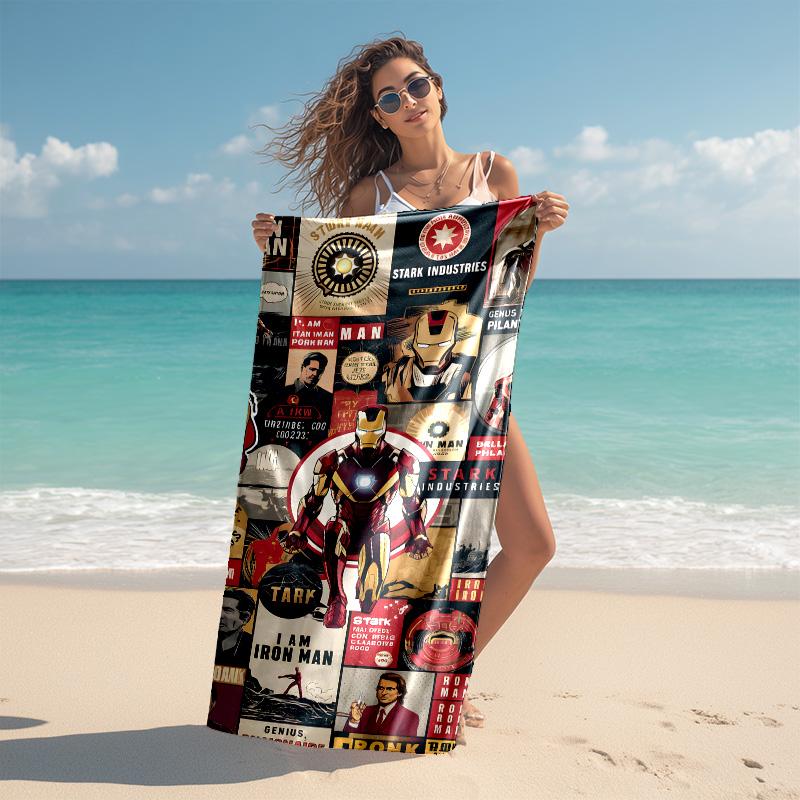 1pc Iron Man Poster Collage Marvel Beach Towels Quick Dry Towel Sand Beach Towels Pool for Travel Swim Pool. B731023