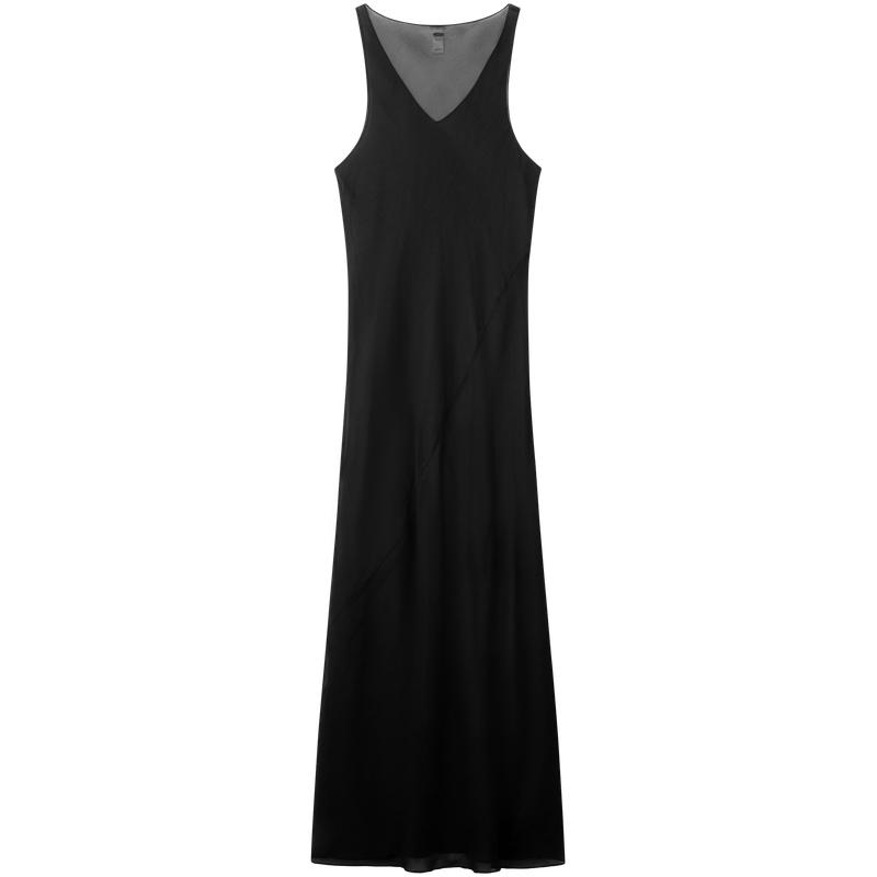 Calvin Klein Ss25 V-Neck Casual Comfortable Simple Sleeveless Nightgown Women Nightgown Space-Black QS7359