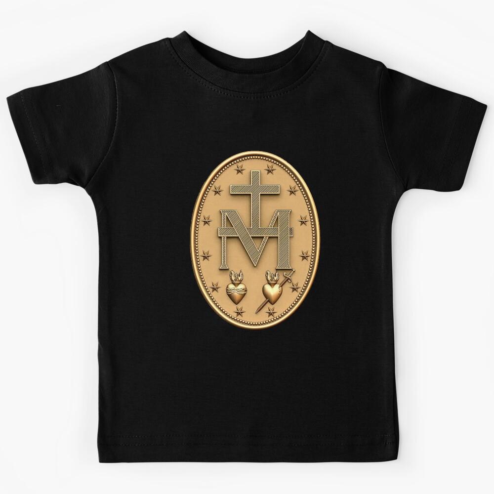 Miraculous Medal T-Shirt Catholic Virgin Mary Sacred Heart Kids T-Shirt 130