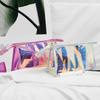 Modern Minimalist Pvc Travel Makeup Organizer With Glitter Effect For Women