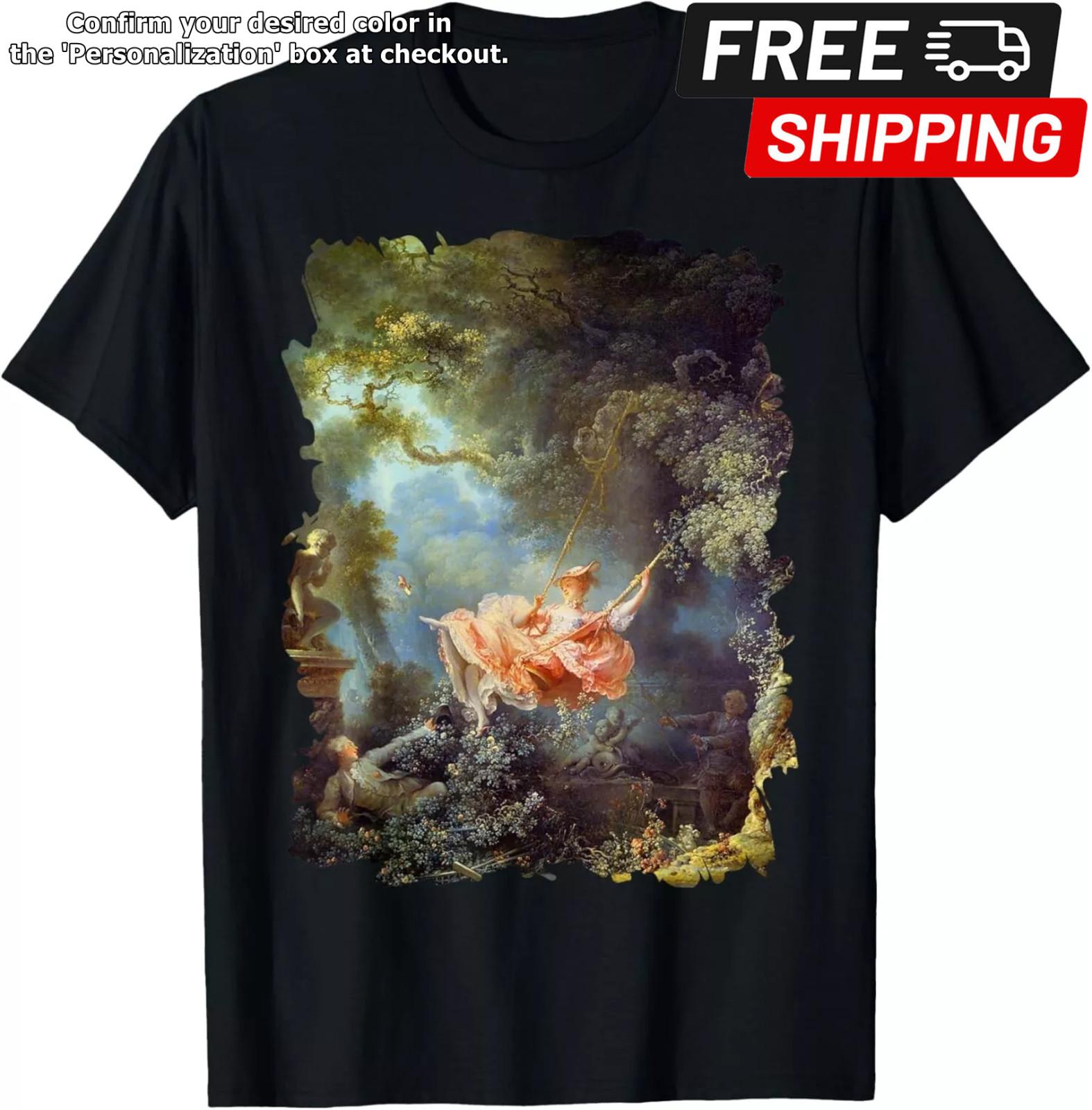 Fragonard_s The Happy Accidents of the Swing Famous Painting Gift Unisex T-Shirt XL