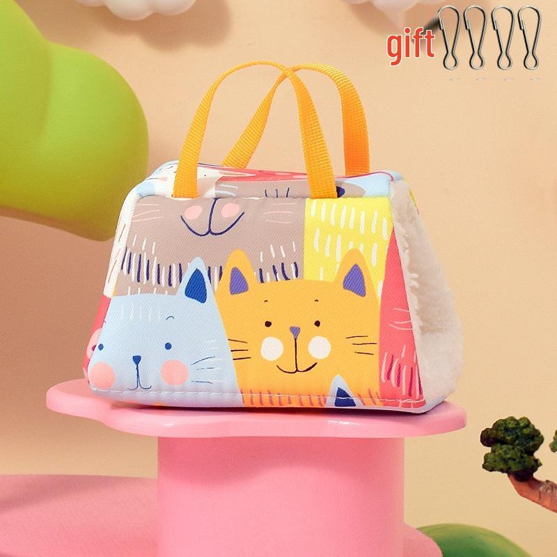 

Теплое хлопковое гнездо из флиса для маленьких питомцев - Идеально для попугаев, хомяков, крыс, кроликов Large (23*20.5*18) with Hook