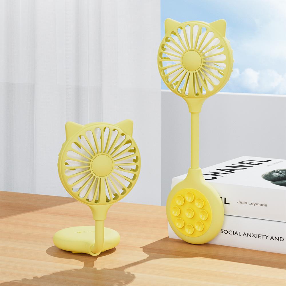

2025 New USB Charging Suction Cup Fan Portable Multi-Scene Silent Fan Bedroom Bathroom Small Desktop Fan Travel Fan жовтий