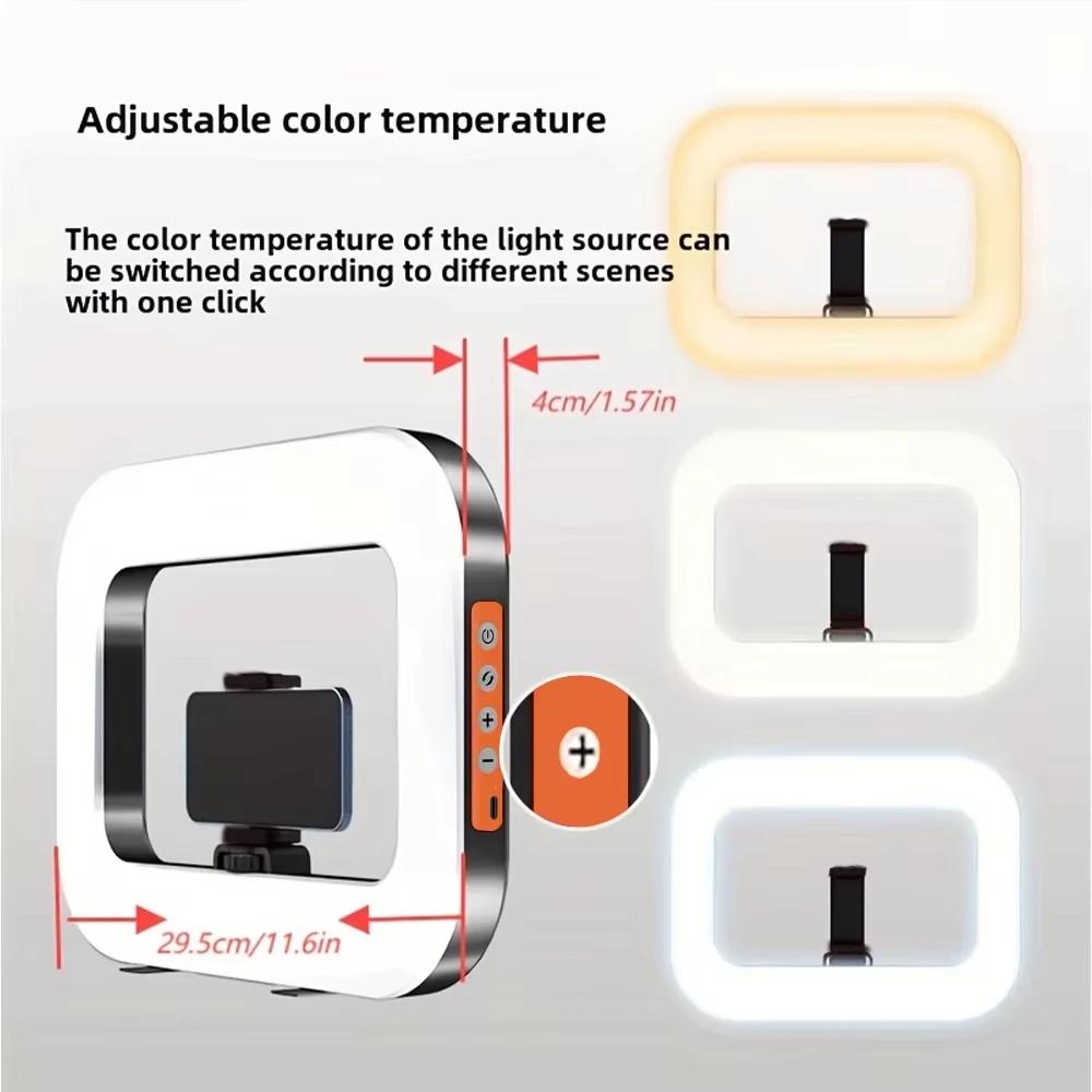 Handheld LED Ring Light USB Rechargeable for Phone Photography Live Streaming Makeup Fill Lamp for Microphone TikTok YouTube