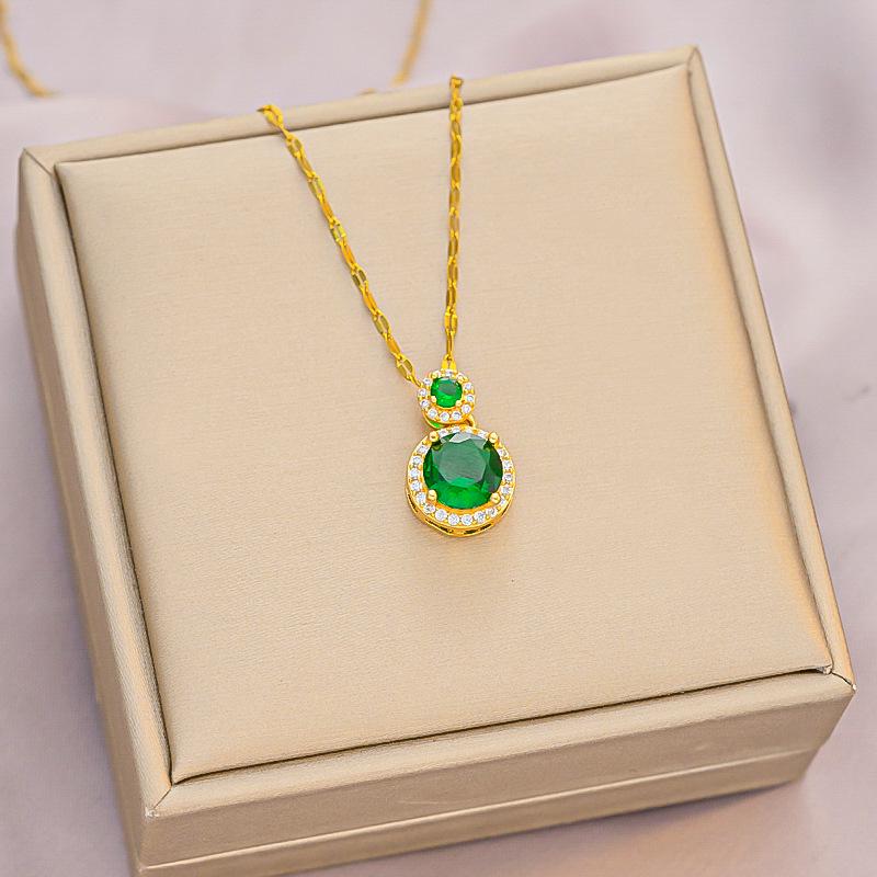 

Винтажное ожерелье из титановой стали с цирконием: Уникальное и универсальное модное решение для женщин.