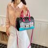 Boston Bag with Embroidery, High-end Single-shoulder Crossbody Bag