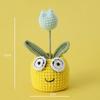 Mini Animal Crochet Potted Cute Handwoven Cartoon Flowers Creative Hand-knitted Car Home Desktop Shelf Decor Items Gift