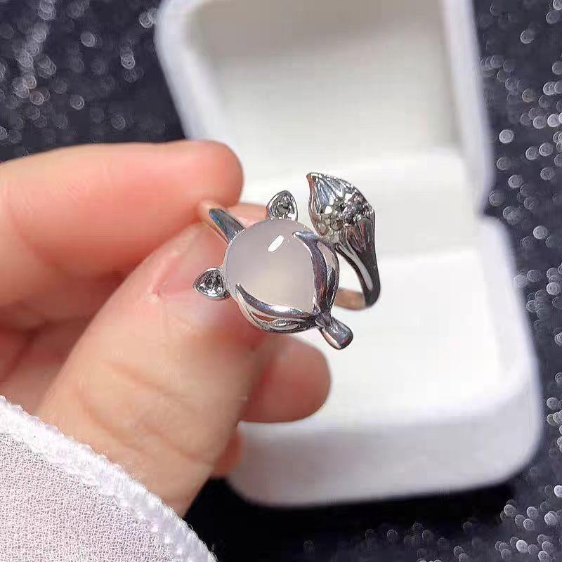 Анти-хальцедоновый лисий кольцо на указательный палец, уникальное персональное открытое кольцо